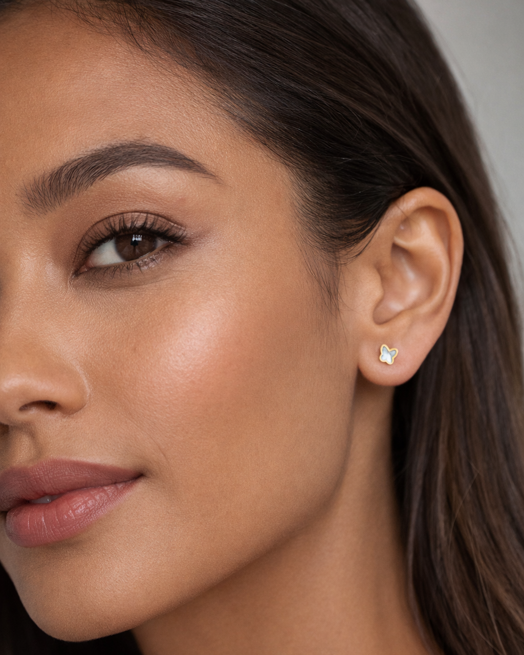 18K Gold Plated Butterfly Stud Earrings