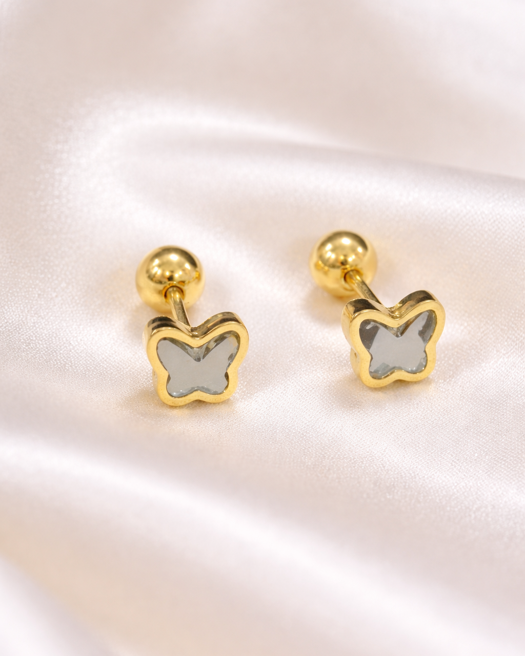 18K Gold Plated Butterfly Stud Earrings
